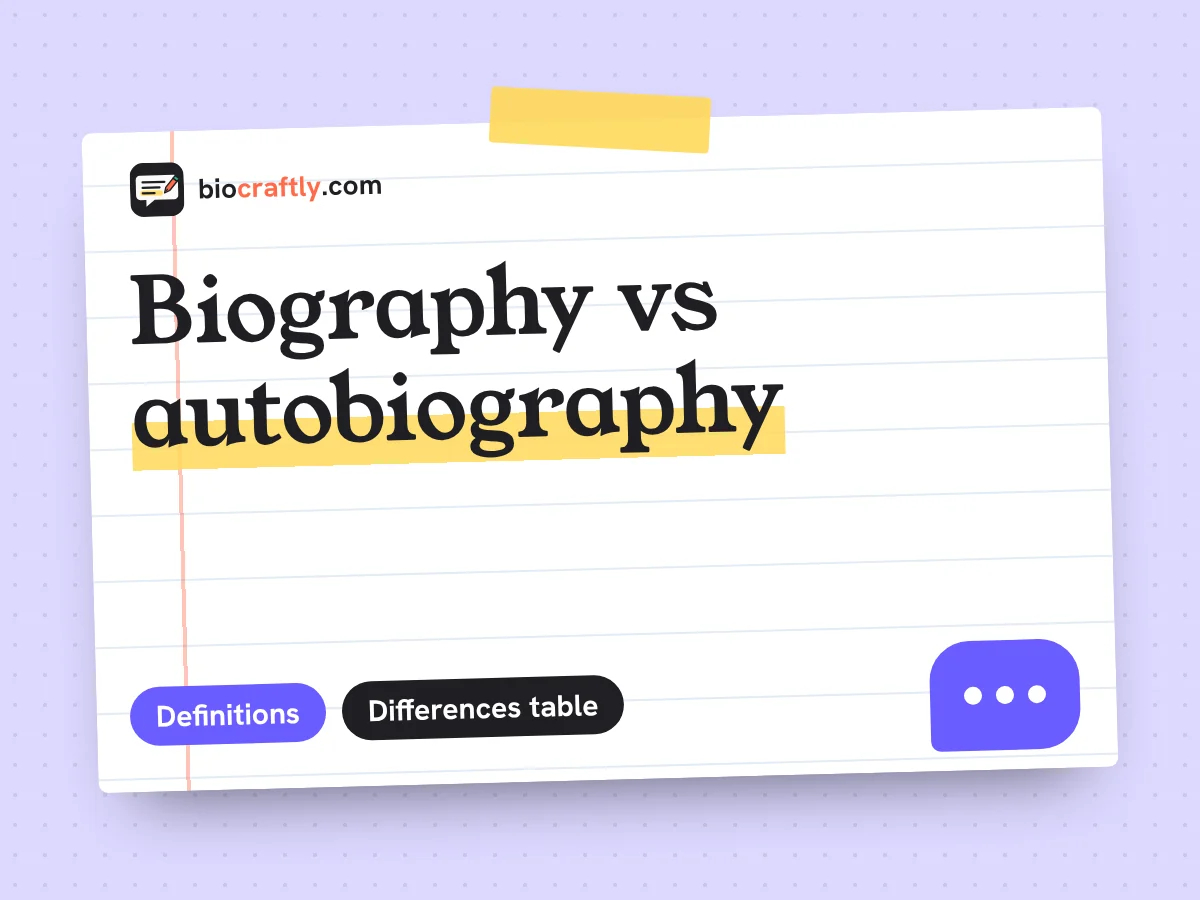 Biography vs autobiography