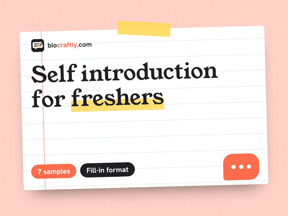 Self introduction for freshers