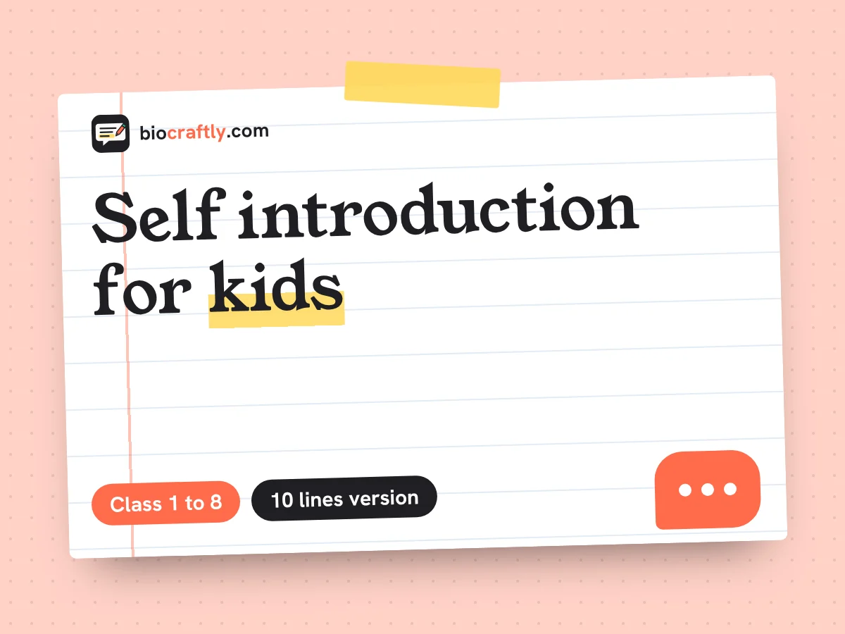 Self introduction for kids
