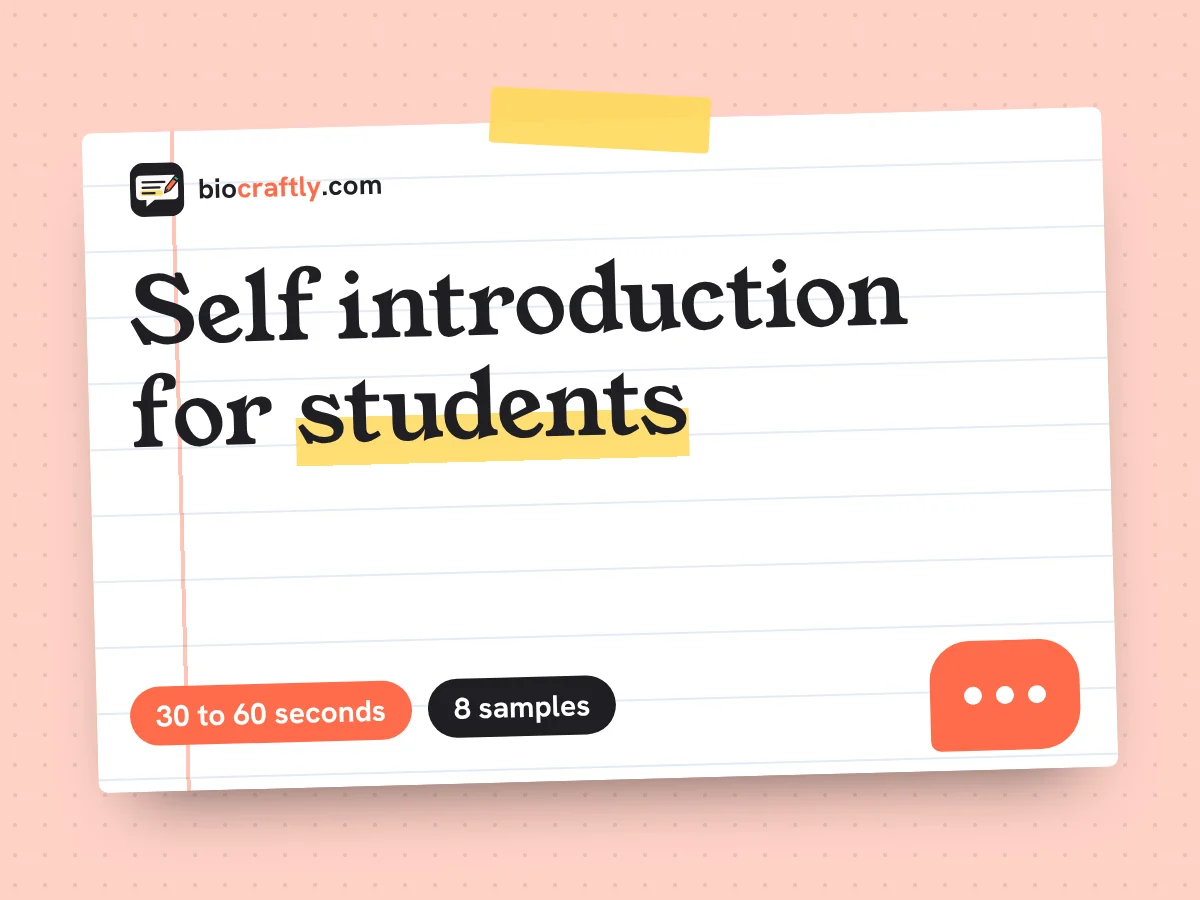 Self introduction for students