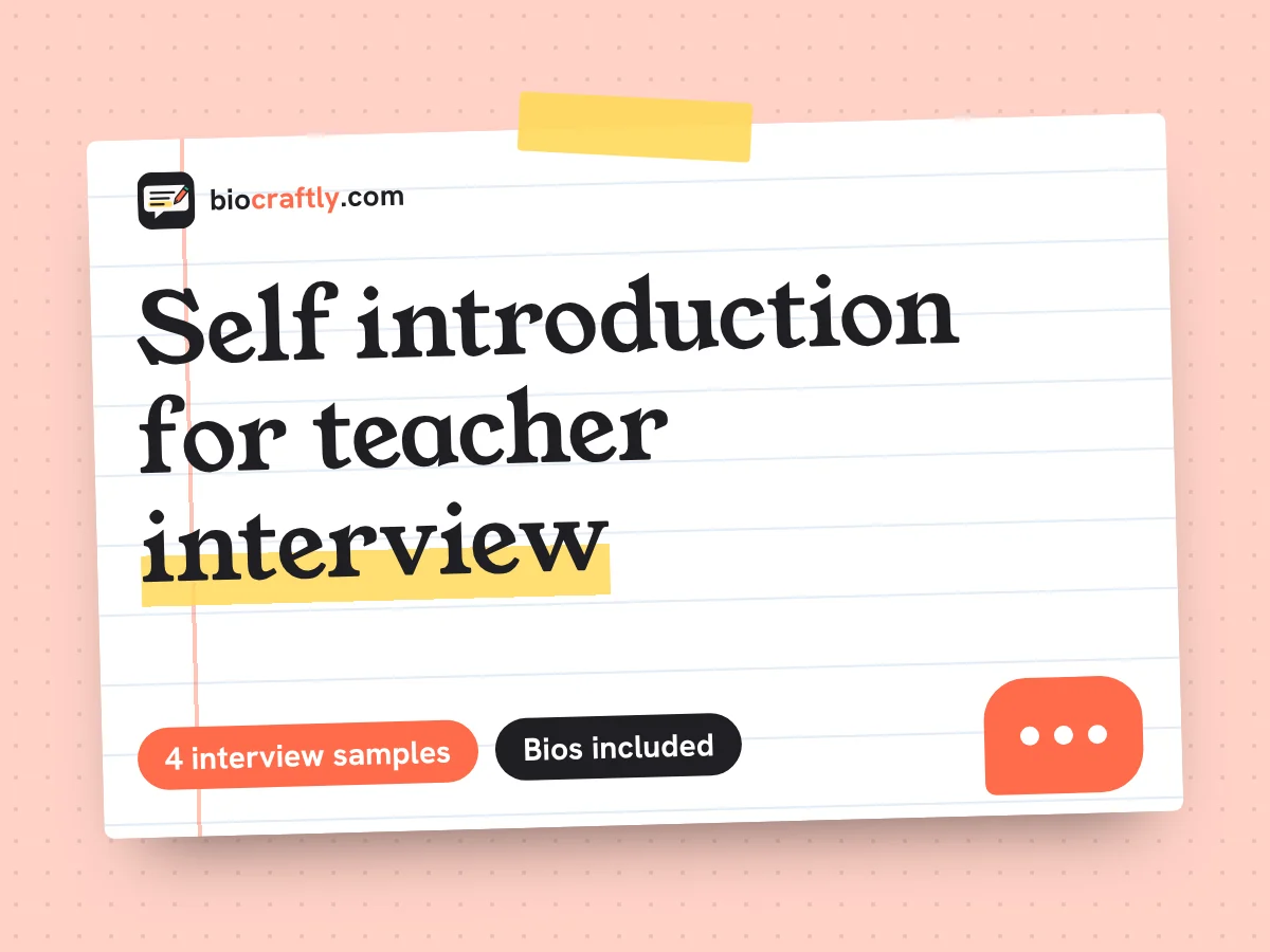 Self introduction for teacher interview